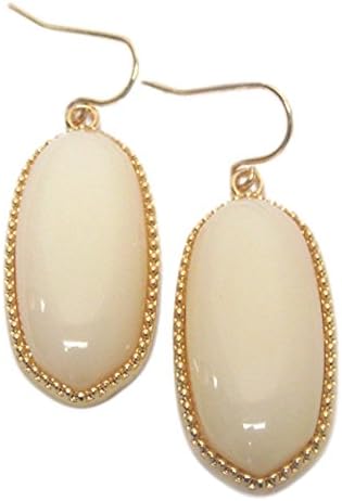 Lovely Southern Style Ivory Oval Hook Earrings