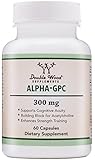 Alpha GPC Choline Supplement, Pharmaceutical Grade, Made in USA (60 Capsules 300mg)
