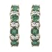 14k Yellow Gold Emerald & Diamond Hoop Earrings