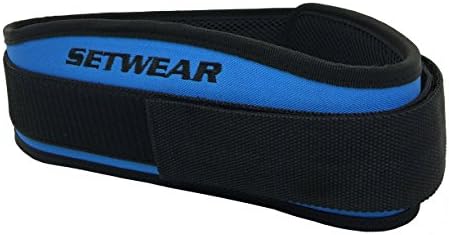 Fitness Belt for Weightlifting,Olympic Lifting, Powerlifting, Squats, Deadlift - Setwear Belt- Adjustable W/ Back Support- Men & Women - Crossfit Workout Gear (Blue, L/XL: 34"-42")