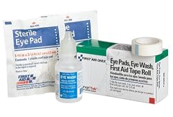 First Aid Only 2 Sterile, Eye Pads, 1-Ounce. Eye Wash, 1/2" X 5 Yd. First Aid Tape (Pack of 5)