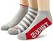 2(x)ist Men's 3 Pack No Show Fashion Socks, Gray/Red, 10-13