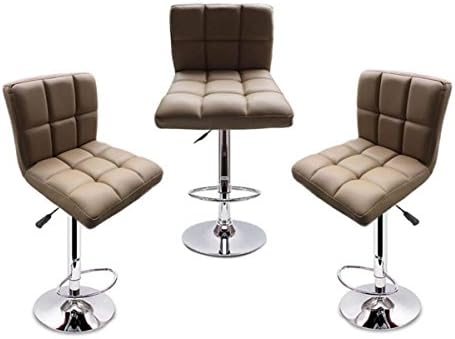 Dealkoo Set of 2 Modern Adjustable Synthetic Leather Swivel Dining Bar Chair