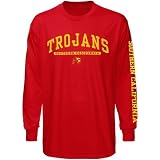 NCAA USC Trojans Cardinal Mascot Bar Long Sleeve T-shirt (Large)