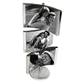 3-Photo Revolving Metal Frame - Brushed Aluminum (6x4'')