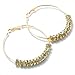 Goldtone Crystal Ring 2.25" Hoop Fashion Earrings