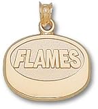 Calgary "Flames" Puck 14K Charm/Pendant