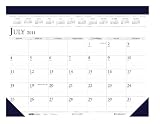 House of Doolittle Academic Desk Pad Calendar, July 2011 to August 2012, 22 x 17 Inch, Leatherette Top Strip and matching corners, Recycled, Made in the USA (HOD155HD)