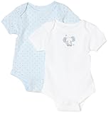 ABSORBA Baby-Boys Newborn So Cute Layette 2 Pack Bodysuits, Blue/White, 3/6