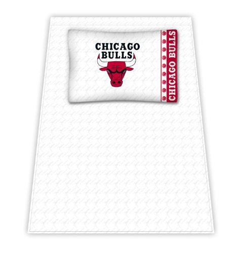 Best Quality Micro Fiber Sheet Set - Chicago Bulls NBA /Color White Size Queen