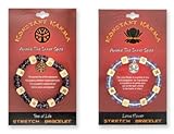 KONSTANT KARMA Bead & Wood Prayer Stretch Bracelet w  Charm