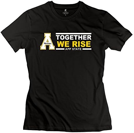 KIMMA Lady NCAA Appalachian State Mountaineers Athletic Teams T-shirt - Black XXL