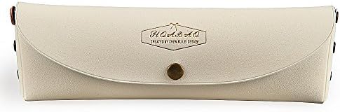 Joytutu Pure Color Pencil Pouch Pencil Case with Button Closure for Students (White)