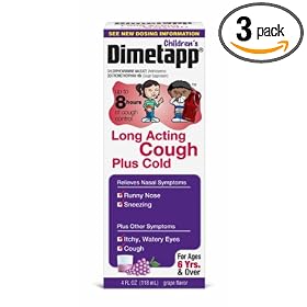 Dimetapp Long Acting Cough + Cold- New, 4-Ounces (Pack Of 3)