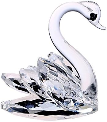 3inch Glass Crystal Swan Figurines Paperweight Crafts Art Table Car Ornaments Souvenir Home Wedding Gifts Decoration