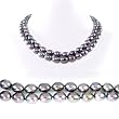 AugustinaJewelry Double Strand 17-18 Inches 8-9mm Black Oval Shape Freshwater Cultured Pearl Necklace