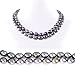 Double Strand 17-18 Inches 8-9mm Black Oval Shape Freshwater Cultured Pearl Necklace