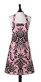 Jessie Steele Chef's Bib Apron, Pink & Black Damask