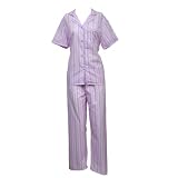 Ensemble de pyjama rayé à manches courtes pour femme