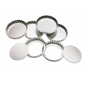 Kitchen Craft Set 6 tappi di latta a base allentata per tortine, 10 cm