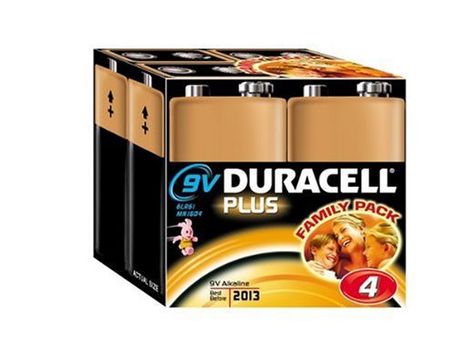 Duracell Plus Batteries 9V 4 Pack