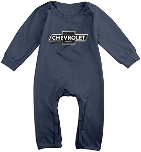 KSING Unisex Baby Chevrolet Racing Logo Long-Sleeve Bodysuits Navy 12 Months