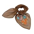 100% Silk Crepe Embroidered Butterfly Square Neckerchief Scarf - Various Colors Available