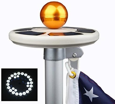 Solar Flag Pole Light - HCE 26 LED Brightest flag light - Auto On/Off ,Weatherproof, Self-Charging LED Downlight Lights up Flag, No hassling - for Most 15 to 25 ft Flag Poles