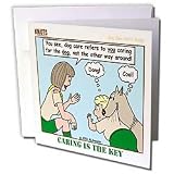Rich Diesslins Funny KNOTS Scouting Cartoons - Caring is the Key - Dog Care - Greeting Cards-12 Greeting Cards with envelopes