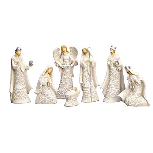 Nativity sets exclusive 7-piece nativity set, features the holy f…