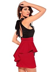 Sleeveless Polyester Checkered Print Spring Summer Peplum  Dress