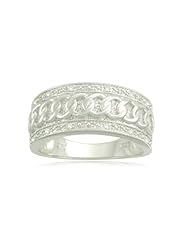 Sterling Silver Chain Diamond Ring (0.05 cttw, I-J Color, I2-I3 Clarity)