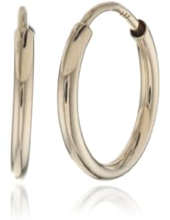 10K Gold 1.5mm High Polish Endless Hoop Earrings (.5" Diameter)