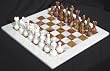 15" x 15" Red Onyx & White Marble Chess Set With Stunning Comes With Free Gift Box