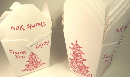 Pagoda-Style Chinese Take-Out (Favor) Boxes - 50 Count