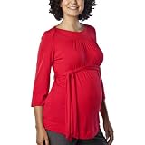 Merona® Maternity 3/4-Sleeve Belted Fashion Top – Red
