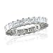 Certified 18k White Gold Princess Cut Diamond Eternity Band Ring Size 6.5 (H-I, SI, 4.97 carat)