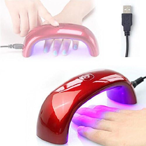 Ciyee Portable Salon Art Manicure Mini Usb 9w LED Uv Lamp Nail Dryer Nail Tools Nail Gel Polish (red)