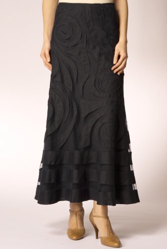 Per Una Spiral Design Linen Blend Skirt clothing