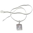 Handcrafted Silver Locket with Chain Amethyst Gemstone Jewelry 1 inch