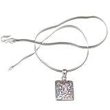 Handcrafted Silver Locket with Chain Amethyst Gemstone Jewelry 1 inch