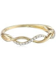 10k Yellow Gold Diamond 1/10cttw Twist Ring