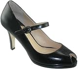 Cole Haan Carma Mary Jane Black Women's Leather Open Toe Pump (10, Black)