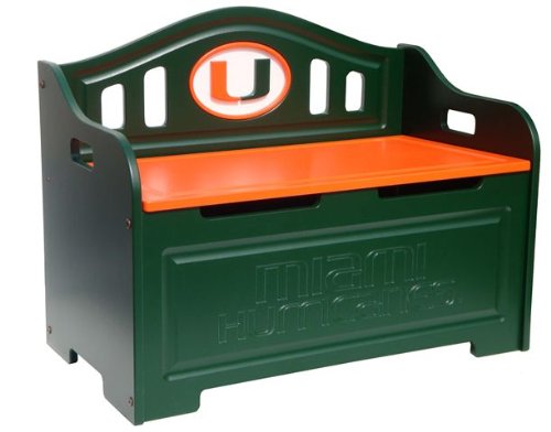 University of Miami Hurricanes Kids Furniture Storage Toy Bench