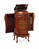 Six Drawer Jewelry Armoire With Flip Open Mirror