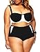 Surenow Women Steel Prop Support Spell Color Split Swimsuit Plus Size Swimsuit