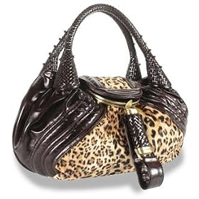 Brown Leopard Print Medium Spy Handbag