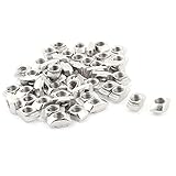 uxcell　Tスロットナット　T溝付きボルト　メタル　シルバートーン　雌スレッド　50個