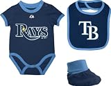 Tampa Bay Rays Newborn Navy Triple Play 3-Pack Bib, Bootie, and Creeper Combo