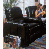 Berkline 090 Series Black Leather Recliner with PowerRecline